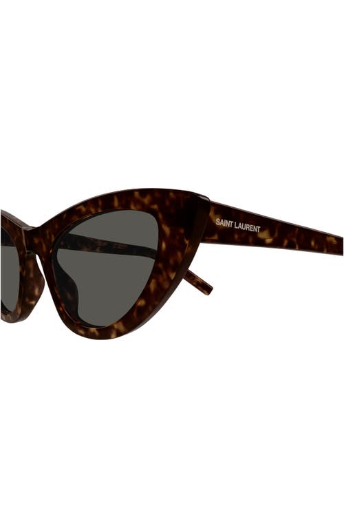 Shop Saint Laurent Lily 52mm Cat Eye Sunglasses In Havana