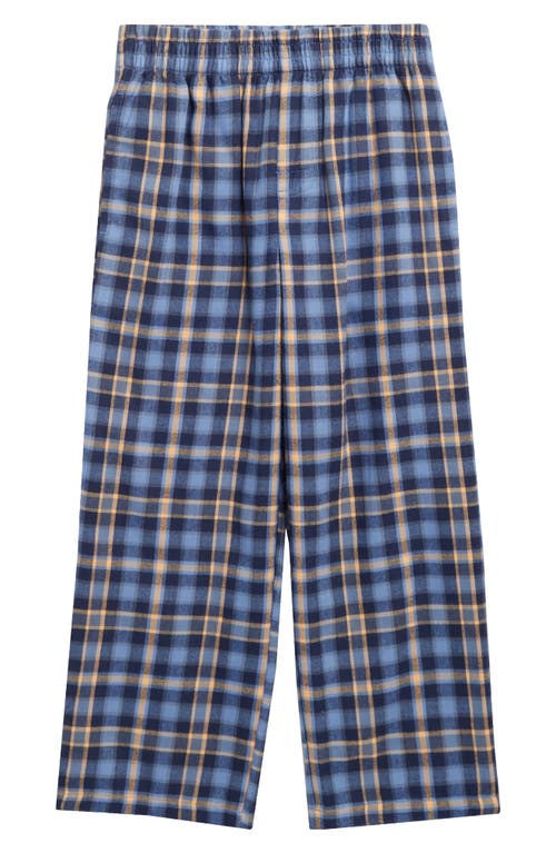 Nordstrom Kids' Plaid Flannel Pajama Pants In Blue Dutch- Coral Lander Plaid