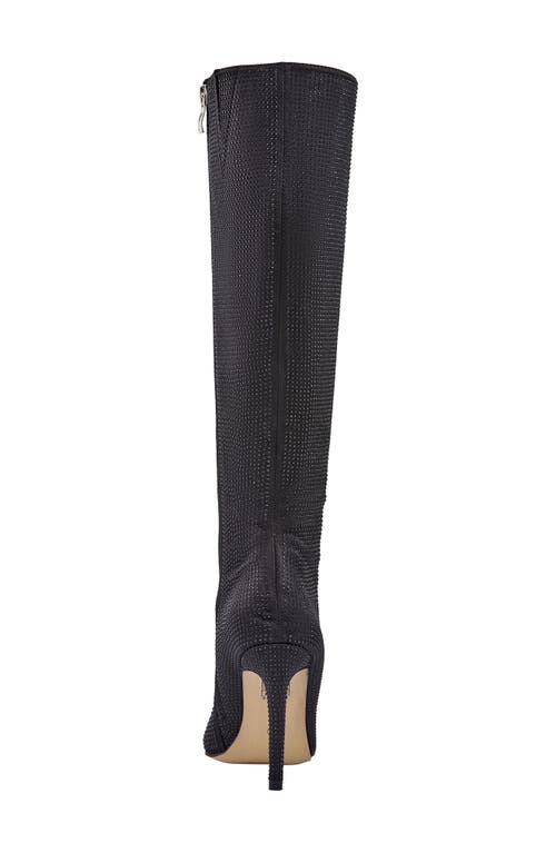 Lady Couture Diamond Rhinestone Pointed Toe Boot In Black