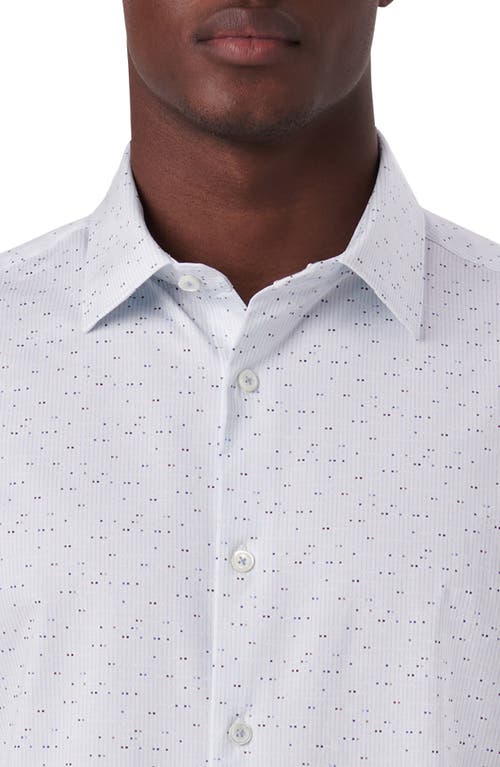 Shop Bugatchi Miles Ooohcotton® Short Sleeve Button-up Shirt In Chalk