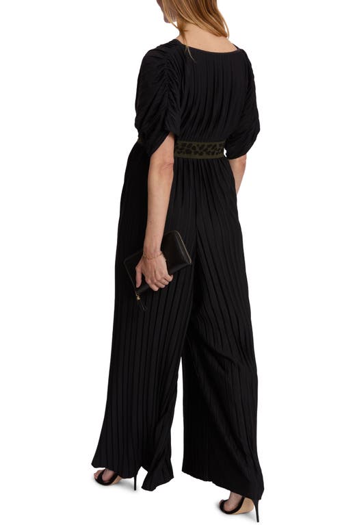 Shop Cache Coeur Naomi Plissé Maternity Jumpsuit In Black