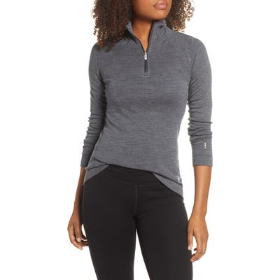 Smartwool Merino 250 Base Layer Quarter Zip Pullover, Grey