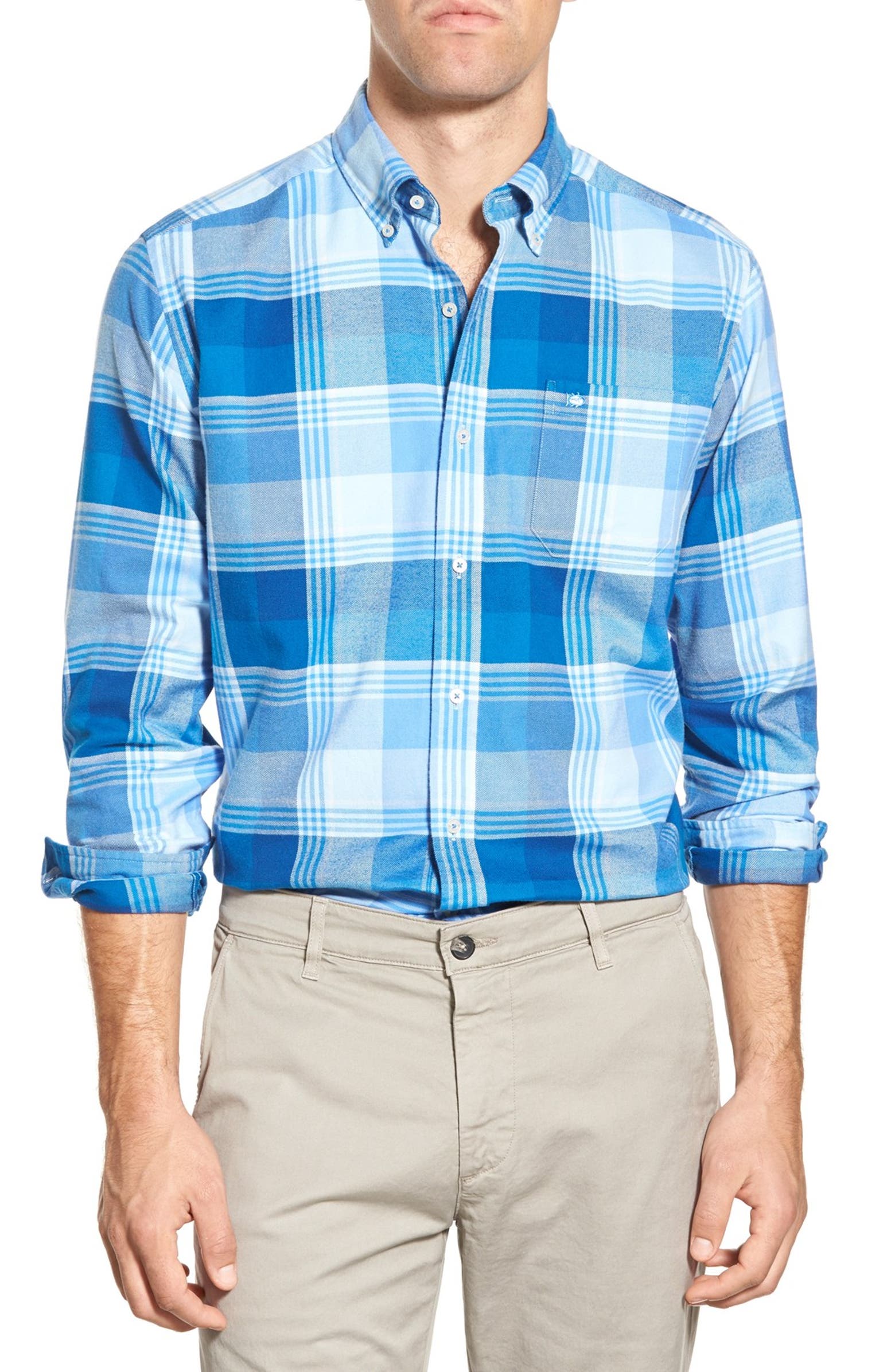 Southern Tide Classic Fit 'Waterfront' Long Sleeve Plaid Shirt | Nordstrom
