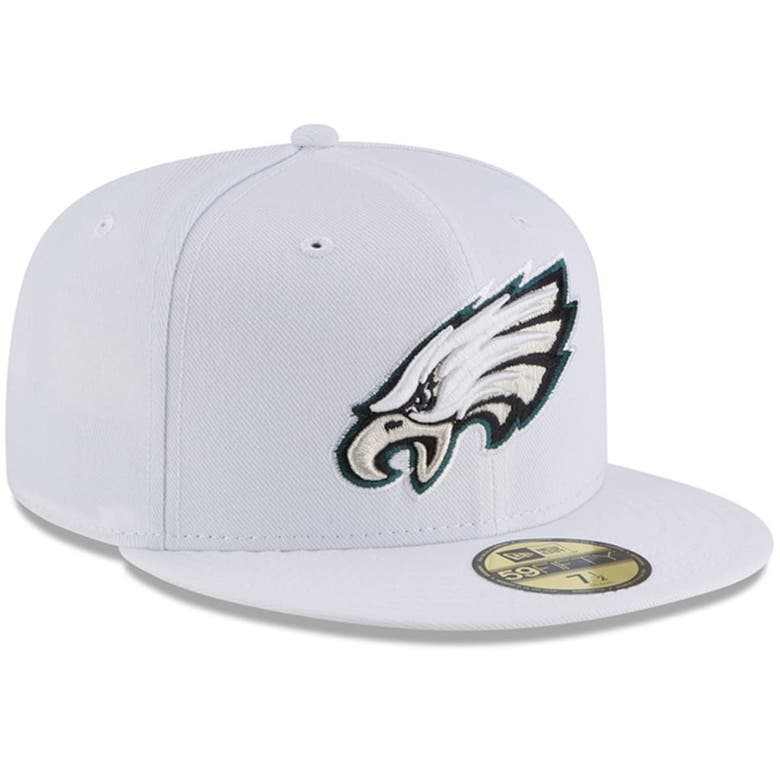 Men's New Era White Philadelphia Eagles Omaha Low Profile 59FIFTY Fitted Hat