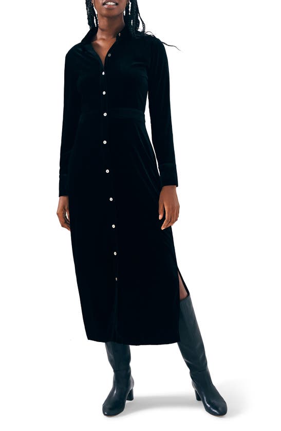 FAHERTY FAHERTY LONG SLEEVE VELVET DRESS