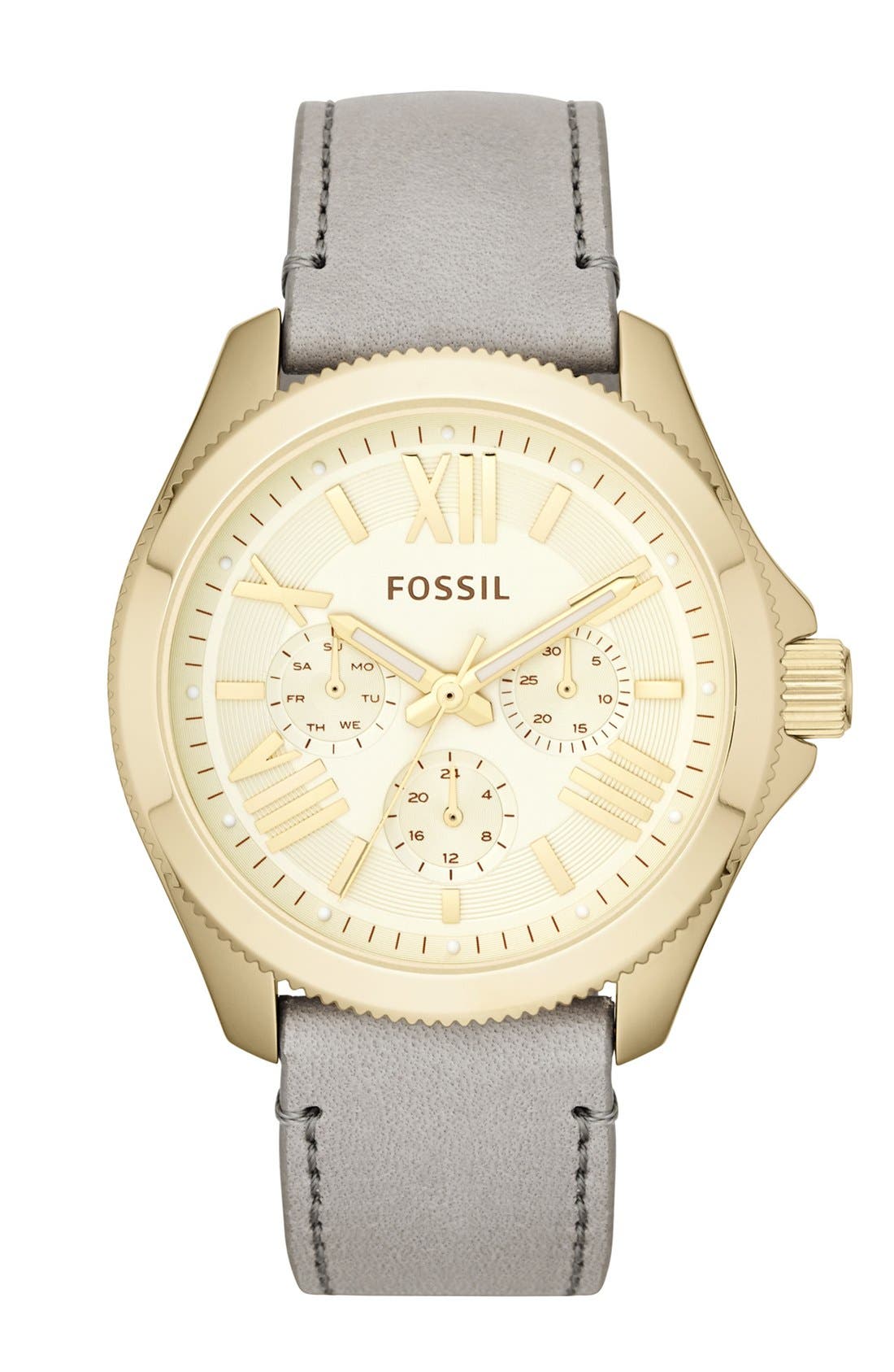 Fossil 'Cecile' Multifunction Leather Strap Watch, 40mm Nordstrom