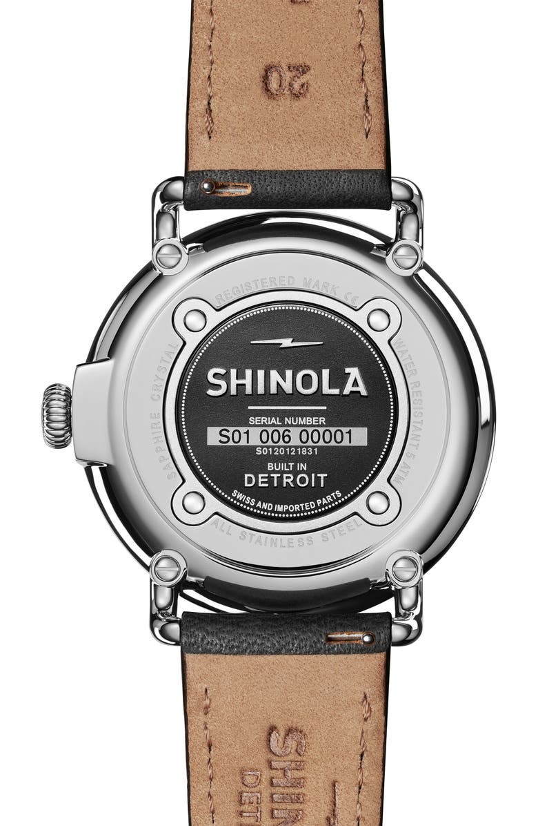 Shinola The Runwell Leather Strap Watch, 40mm, Alternate, color, 
