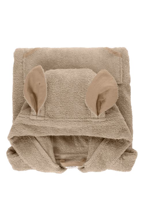Shop Bibs Kangaroo Hooded Bath Towel & Bath Mitrs Set In Vanilla