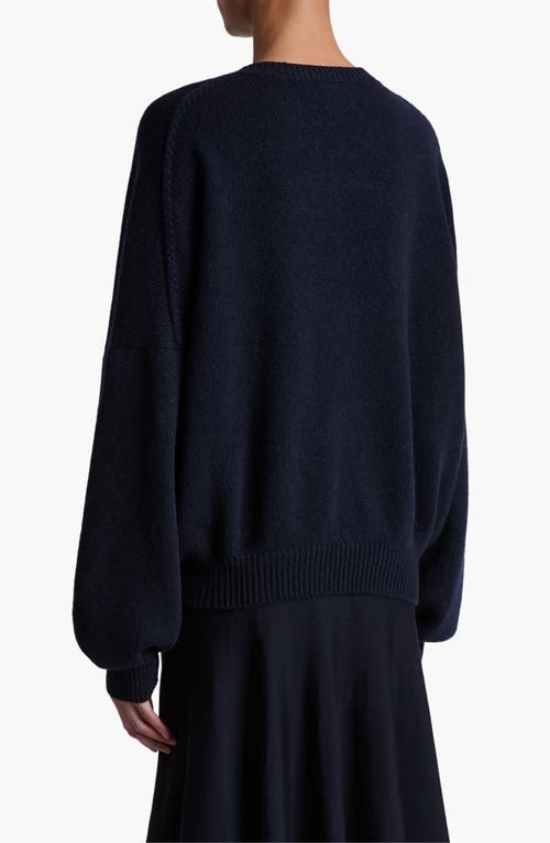Shop Khaite Marguax Cashmere Sweater In Midnight Navy
