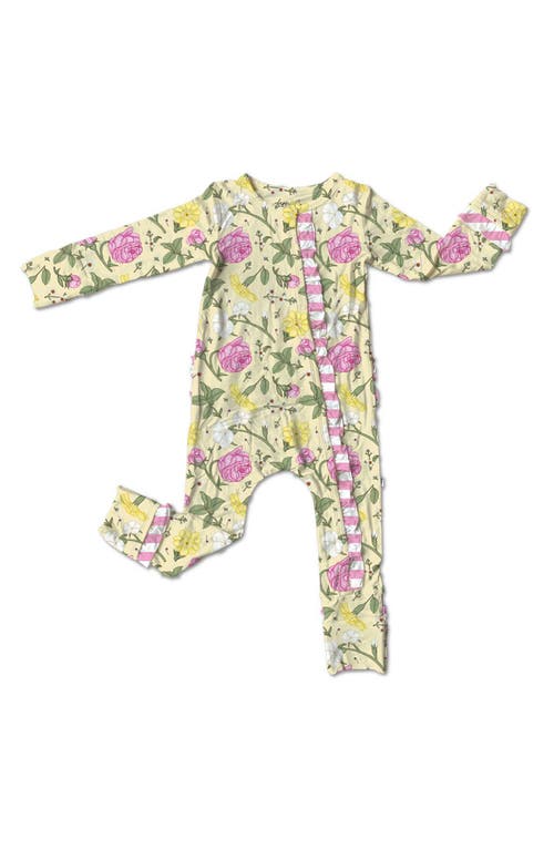Laree + Co Emma Floral Convertible Footie/Romper in Yellow