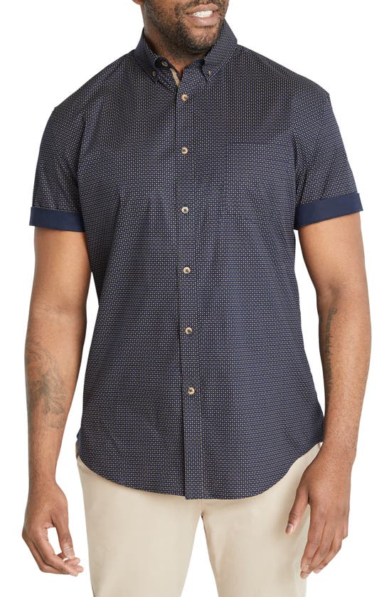 Shop Johnny Bigg Earle Short Sleeve Button-down Shirt In Navy