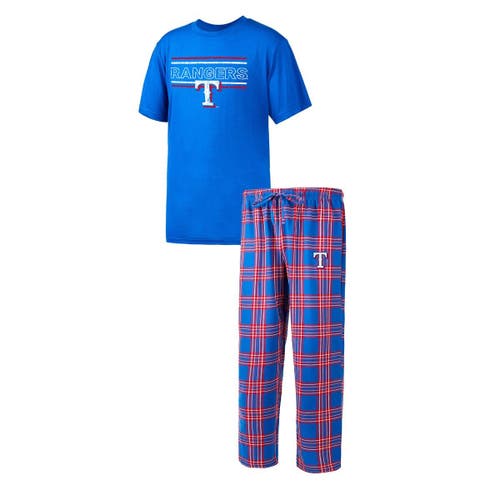 Men's Concepts Sport Royal/Red Texas Rangers Badge T-Shirt & Pants Sleep Set