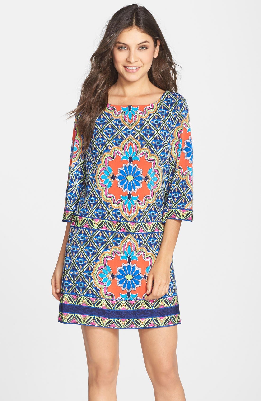 Laundry by Shelli Segal Print Jersey Shift Dress (Regular & Petite