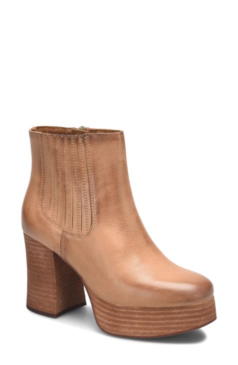 Brown platform booties hotsell