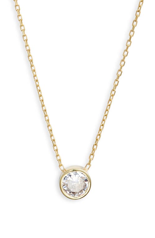 Mini Bezel Pendant Necklace in Gold/White/round Cut
