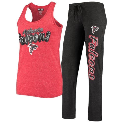 Women's Concepts Sport Black/Red Atlanta Falcons Satellite Slub Pants and Tank Top Sleep Set