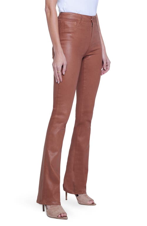 L Agence Selma High Rise Sleek Baby Bootcut Jeans In Fawn Coated In Fawn Coated