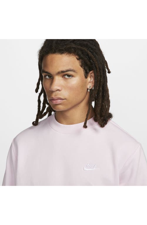 Shop Nike Club Crewneck Sweatshirt In Pink Foam/white