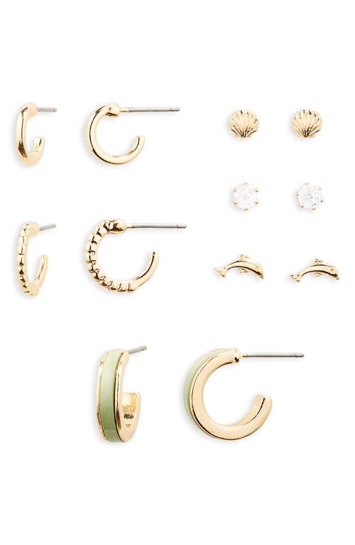 Set of 6 Earrings in Gold