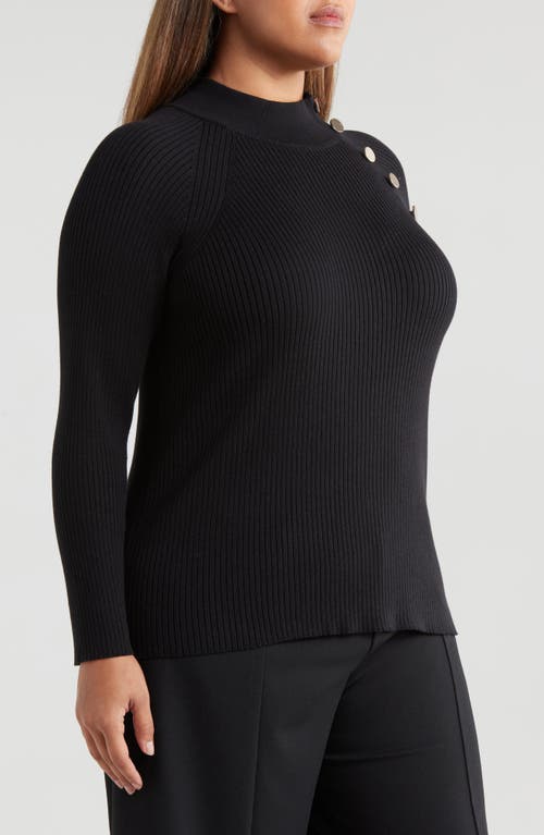 Shop Jones New York Rib Raglan Sleeve Sweater In Jones Black