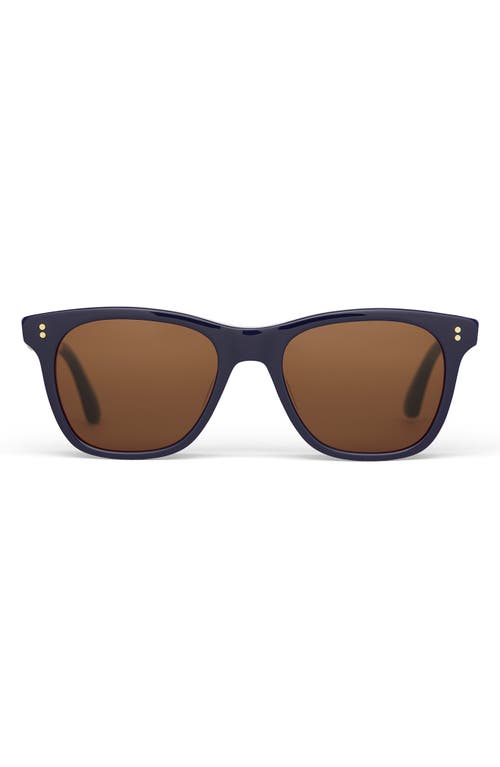 Toms Fitzpatrick 52mm Polarized Rectangular Sunglasses In Navy Multi/brown Polar