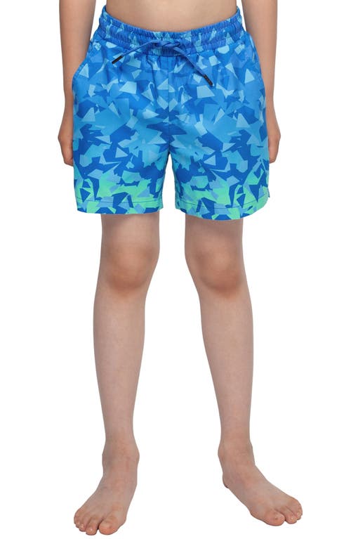 Rokka&rolla Kids' Compression Liner Swim Trunks Upf 50+ In Aqua Blue