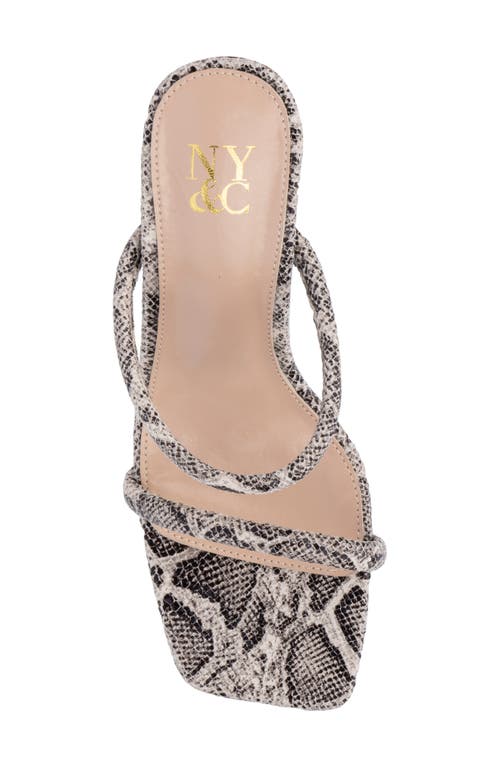 New York And Company Holly Faux Leather Lucite Heel Sandal In Beige