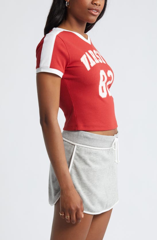 Shop Bp. Varsity V-neck Graphic T-shirt In Red Varsity