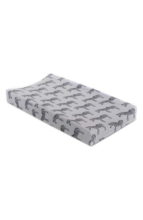 Oilo Zebra Print Cotton Jersey Changing Pad Cover in Gray at Nordstrom