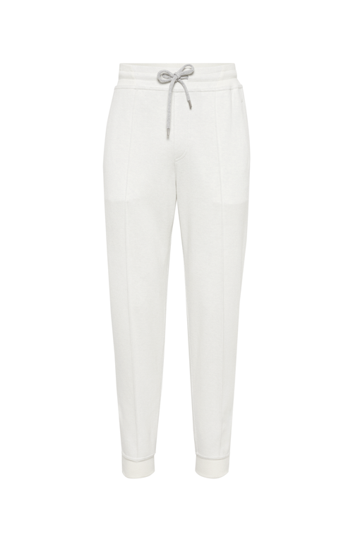 Shop Brunello Cucinelli Double Cloth Trousers In Off-white