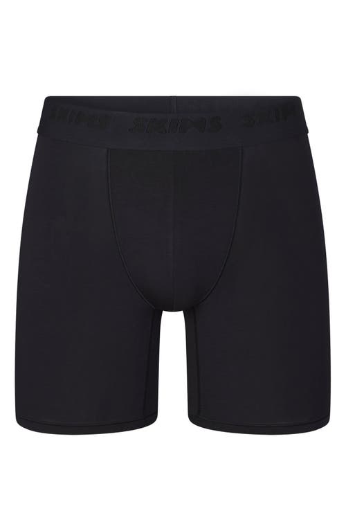 Shop Skims 5-inch Stretch Modal Boxer Briefs In Obsidian