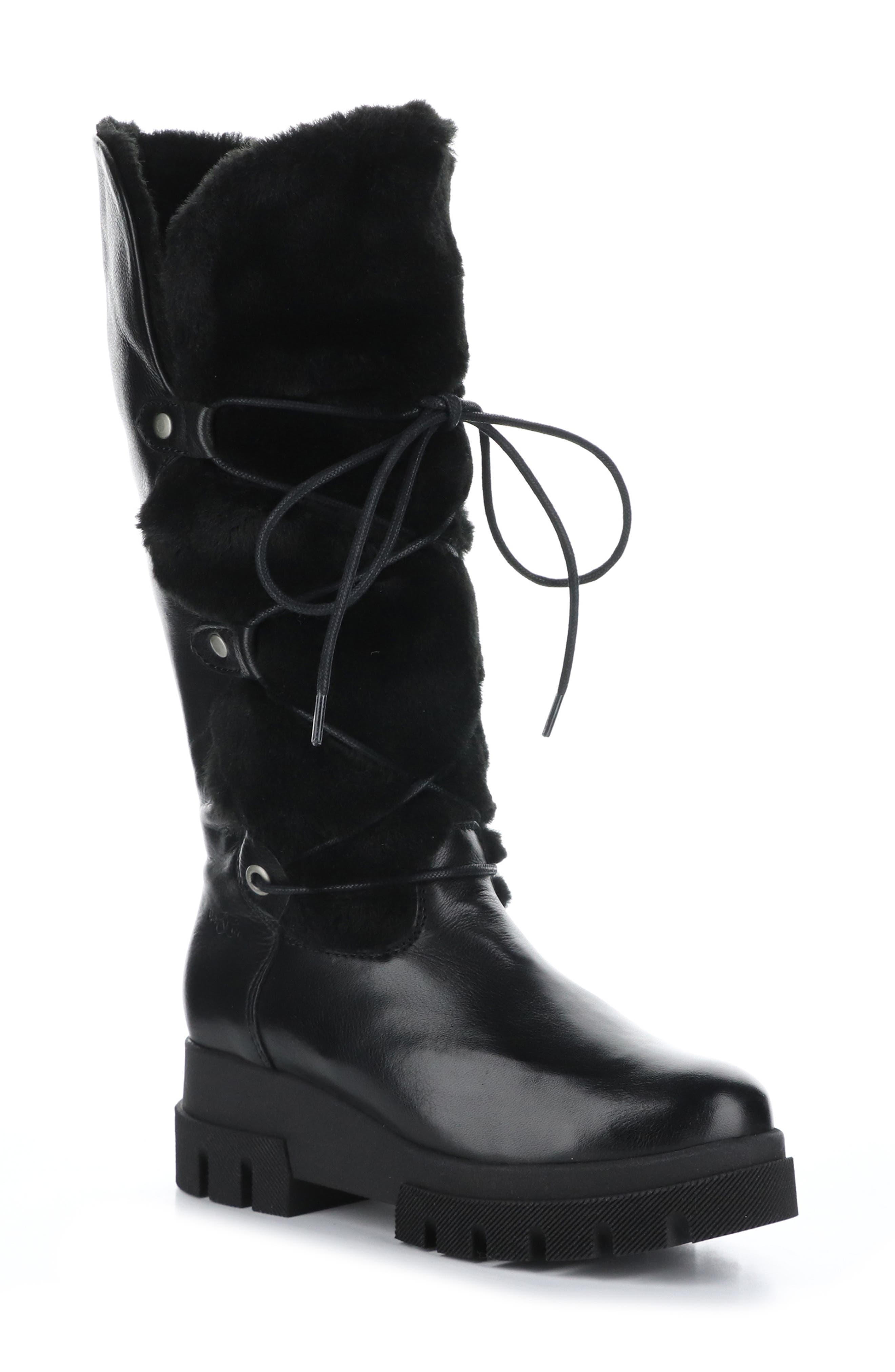 black combat boots with heel