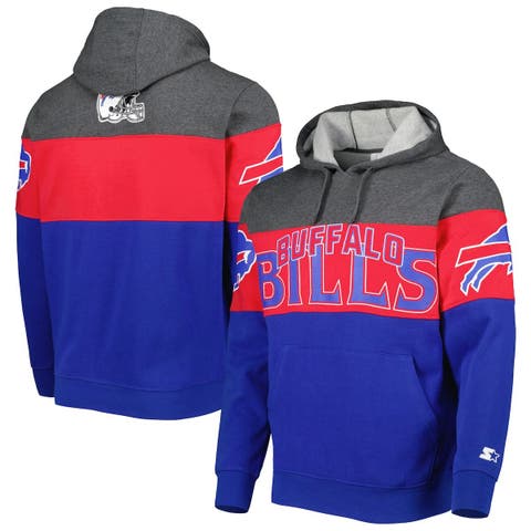 Men's Starter Royal/Red New York Giants Extreme Throwback Full-Zip Hoodie