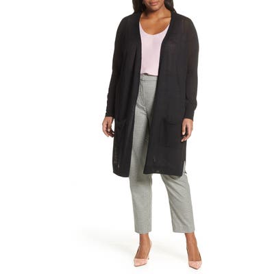 Plus Size Halogen Long Cardigan, Black
