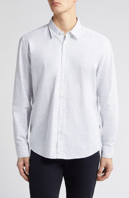 BOSS Liam Ditsy Print Button-Up Shirt White at Nordstrom,