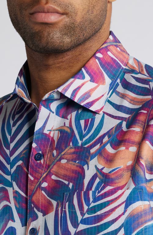 Shop Tommy Bahama Bahama Coast Monarch Monstera Islandzone® Short Sleeve Button-up Shirt In Summer Gre