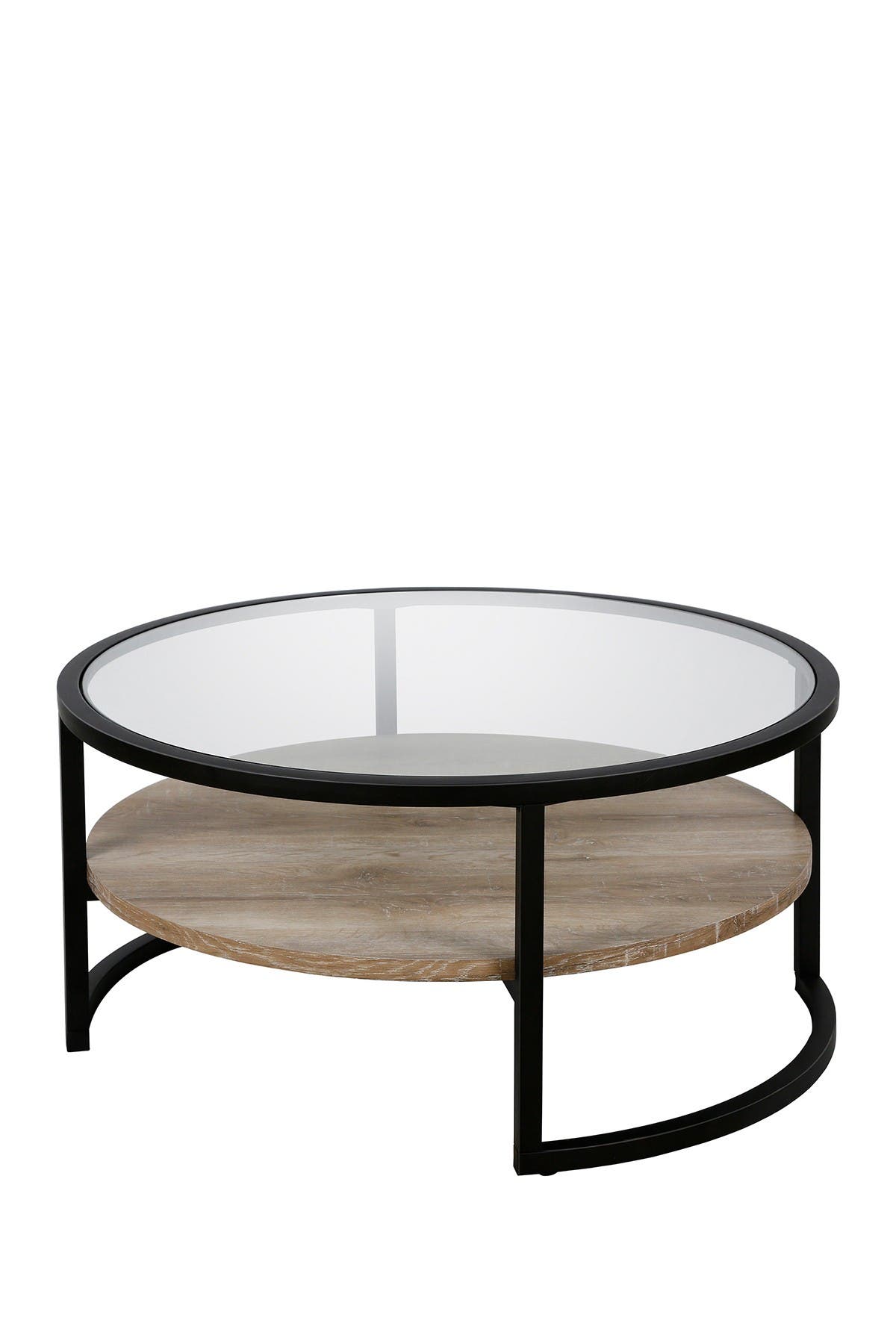 Addison And Lane Winston Blackened Bronze And Limed Oak Round Coffee Table