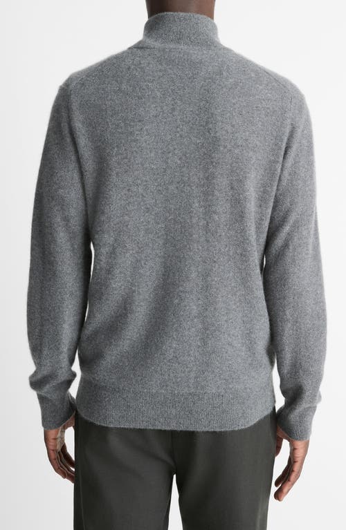 VINCE VINCE BOILED CASHMERE QUARTER ZIP SWEATER 