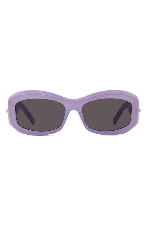 Givenchy 56mm Square Sunglasses In Shiny Lilac/smoke