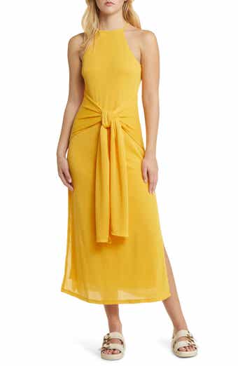 Topshop Tie Waist Rib Jersey Dress Nordstrom