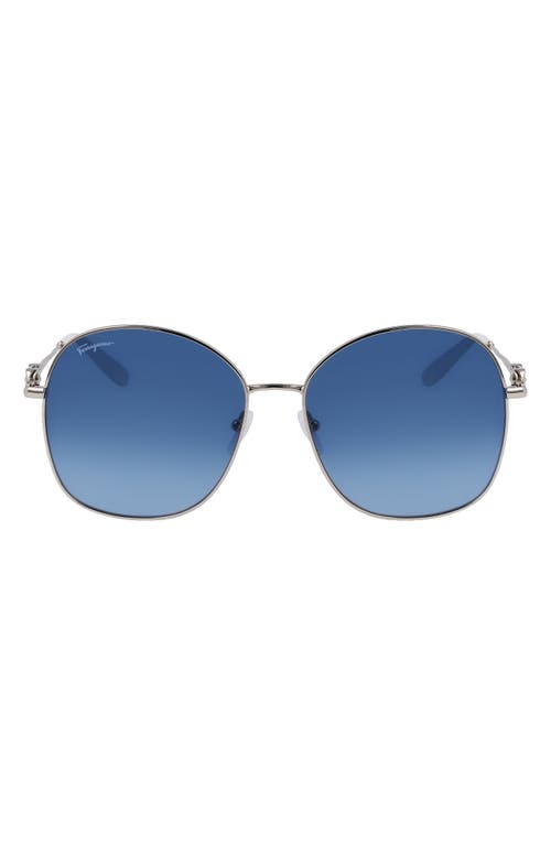 Shop Ferragamo 59mm Gradient Sunglasses In Silver/blue Gradient