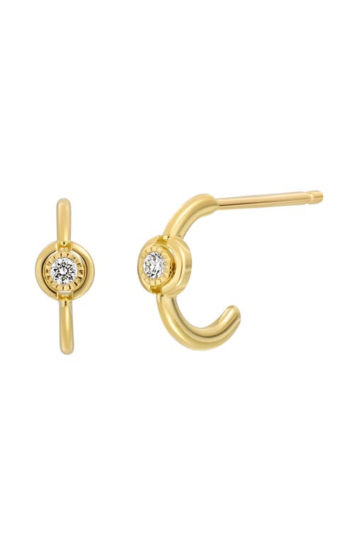 Bony Levy Aviva Diamond Hoop Earrings in 18K Yellow Gold at Nordstrom