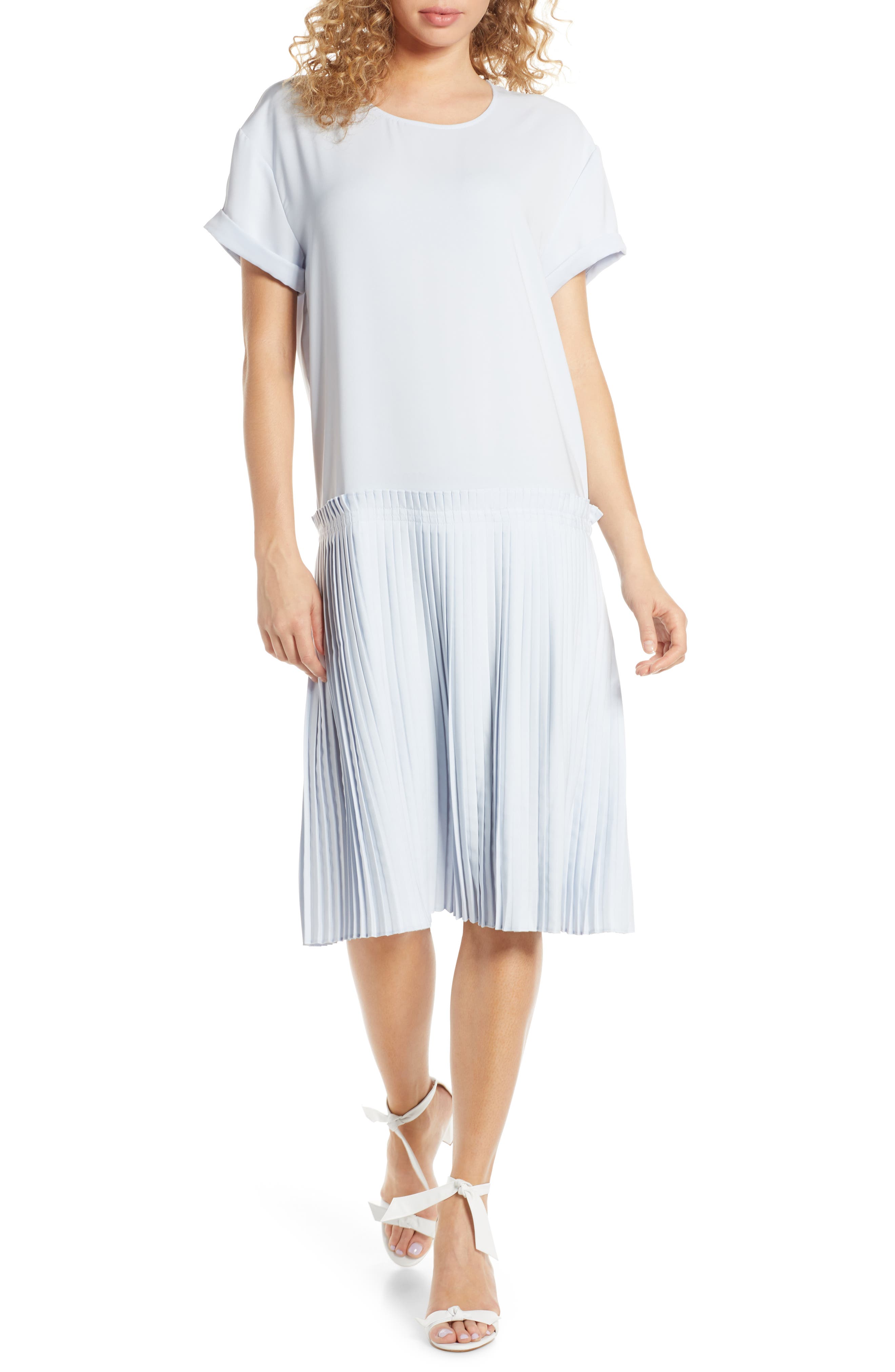 Caara Maven Pleated Midi Dress, Blue