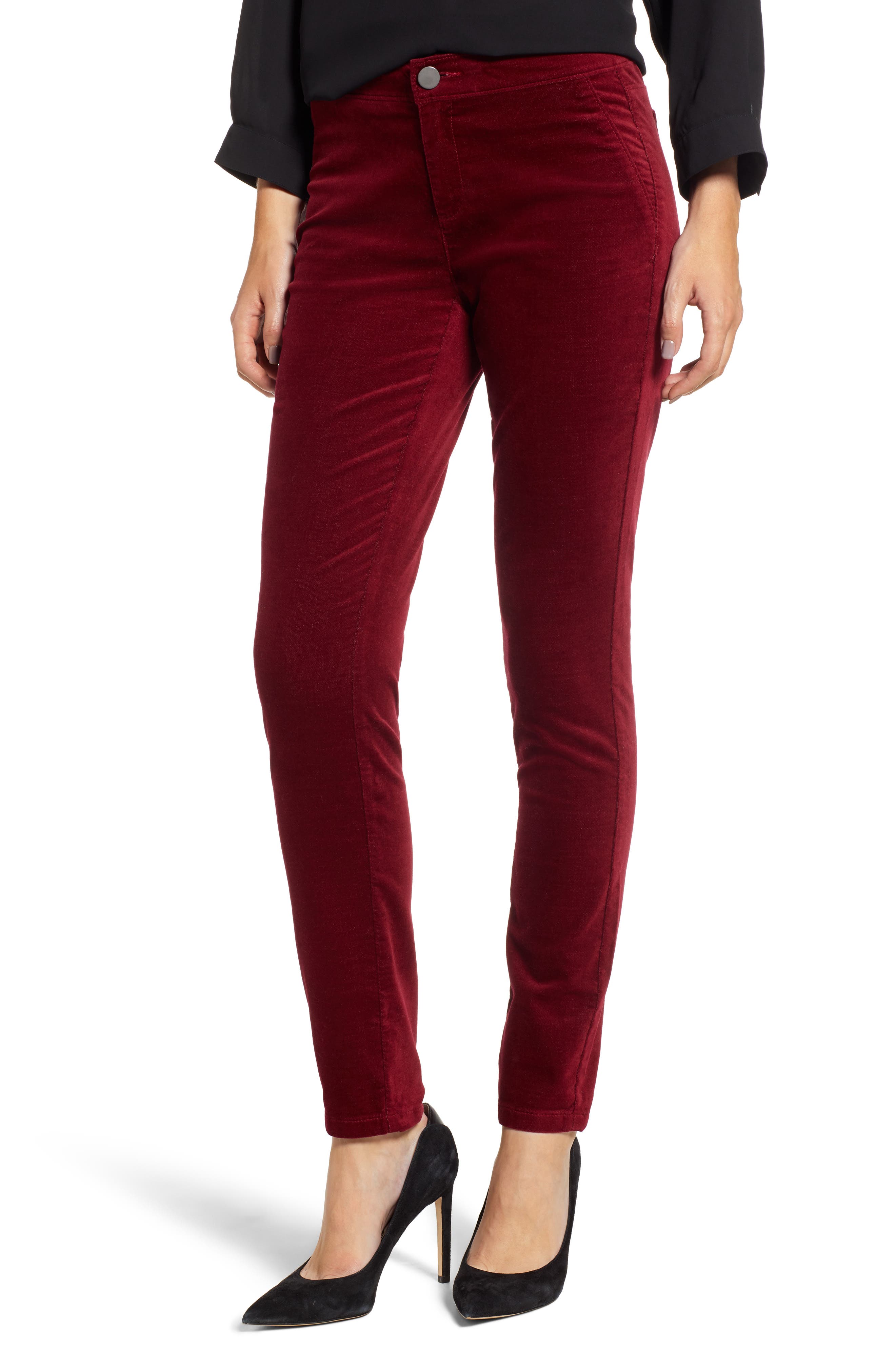 velvet skinny pants