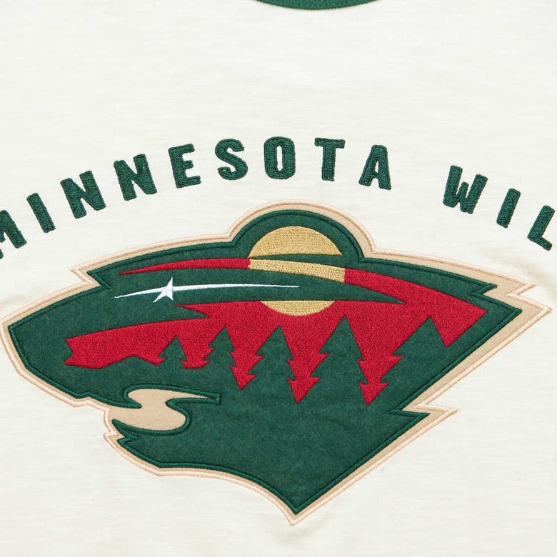 Shop Mitchell & Ness Cream Minnesota Wild Legendary Slub Vintage Raglan Long Sleeve T-shirt