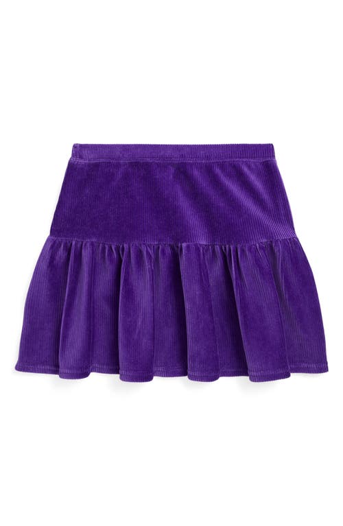 Shop Polo Ralph Lauren Kids' Corduroy Tiered Skirt In Opulent Purple W/multi