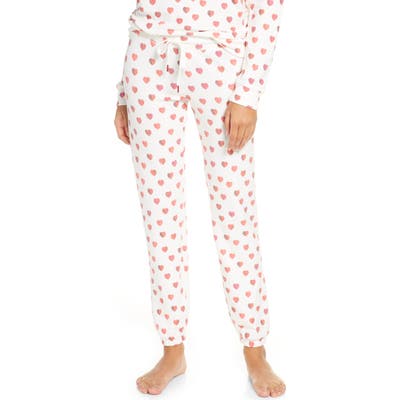 Pj Salvage Heart Print Jogger Pajama Pants, Ivory