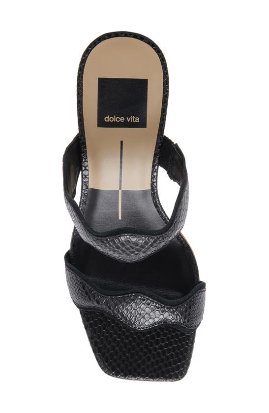 Shop Dolce Vita Ilva Slide Sandal In Onyx Embossed Leather