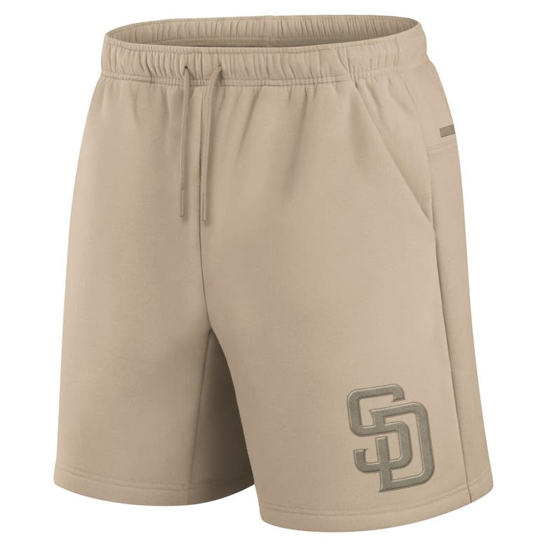 Shop Fanatics Signature Unisex  Khaki San Diego Padres Elements Super Soft Fleece Shorts