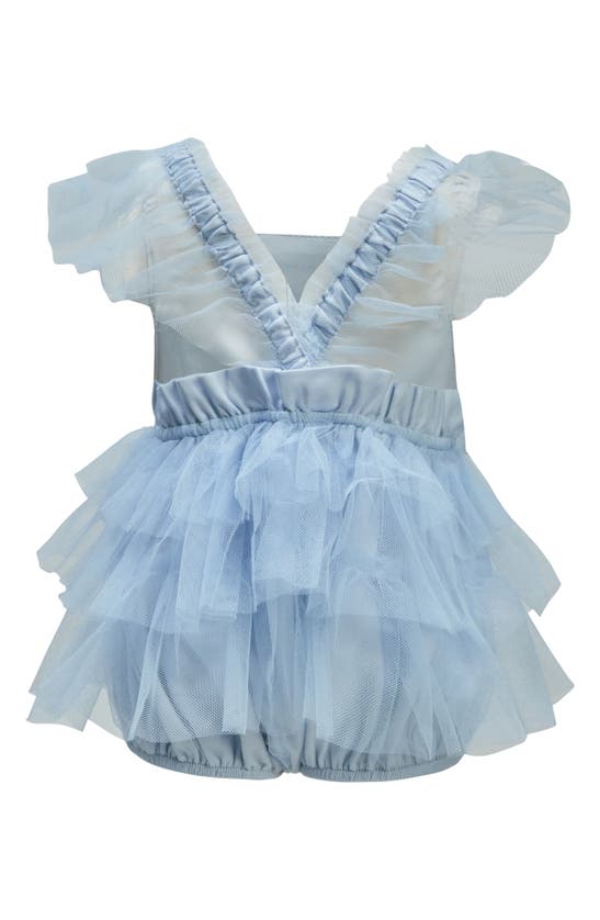 Shop Bardot Kids' Bronté Embroidered Ruffle Tulle Romper In Frost